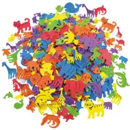 PlayBox: Figurine decorative din spumă colorată, în diverse mărimi, pachet de 500 de bucăți.