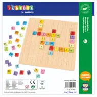 PlayBox: Joc educativ din lemn colorat ABC 25x25cm