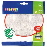 PlayBox: Mărgele MIDI albe, de 5mm, care se pot călca, pachet de 6000 bucăți.