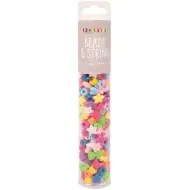 PlayBox: Mărgele colorate de diferite forme, perforate pentru înșirat, 200 bucăți