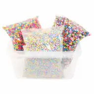 PlayBox: Mărgele de călcat MIDI colorate, de 5mm, în găleată, pachet de 30.000 bucăți.