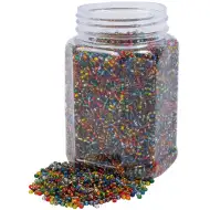 PlayBox: Mărgele de plastic colorat transparent, care se pot fierbe, de 2-3 mm, 500g