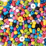 PlayBox: Mărgele din lemn de bază, pachet de 250g