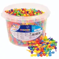 PlayBox: Mozaic colorat cu butoni, set de 2700 bucăți, în găleată, 1cm