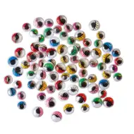 PlayBox: Ochi colorați decorativi cu gene, în patru dimensiuni, set de 140 de bucăți.