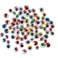 PlayBox: Ochi mobili colorați cu gene, set de 230 bucăți, 7-10mm.