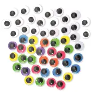 PlayBox: Pachet de 300 de ochi colorați și albi pentru decorații