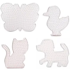 PlayBox: Pachet de plăci de bază cu animale pentru mărgele MIDI termoadezive de 5 mm, set de 4 bucăți imaginea 2