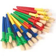 PlayBox: Pensulă din păr de mistreț pentru copii cu protecție împotriva stropirii, 1 buc.