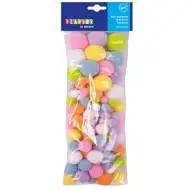 PlayBox: Set creativ colorat cu 100 de bucăți PomPom amestecate