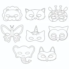 PlayBox: Set de 16 măști de hârtie cu animale imaginea 3