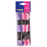 PlayBox: Set de ață de brodat, 6 bucăți, roz-lila