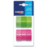 PlayBox: Set de bandă adezivă decorativă în culori verde și roz, 6 bucăți.
