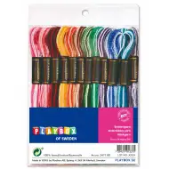 PlayBox: Set de fire de bumbac colorate pentru broderie, 24 de bucăți