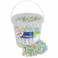 PlayBox: Set de mărgele MIDI pastelate de 5mm, care se pot călca, în găleată, pachet de 10.000 bucăți.