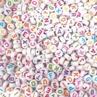 PlayBox: Set de mărgele albe rotunde cu litere, 750 de bucăți