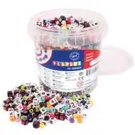 PlayBox: Set de mărgele colorate cu litere și numere, 2000 de bucăți