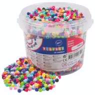 PlayBox: Set de mărgele colorate de 5000 de bucăți, care se pot fierbe, într-un recipient de depozitare.