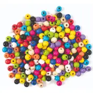 PlayBox: Set de mărgele colorate din lemn, 200 buc