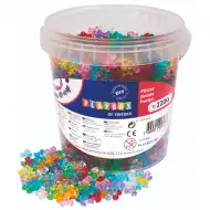 PlayBox: Set de mărgele colorate și transparente din plastic, 2200 de bucăți.