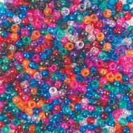 PlayBox: Set de mărgele colorate transparente cu sclipici, 1000 de bucăți