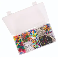 PlayBox: Set de mărgele din plastic, 1900 de bucăți, în cutie de depozitare. imaginea 2