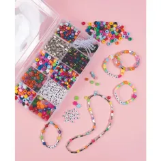PlayBox: Set de mărgele din plastic, 1900 de bucăți, în cutie de depozitare. imaginea 3