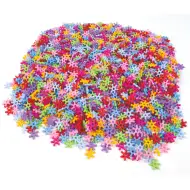 PlayBox: Set de mărgele din plastic colorate în formă de fulgi de zăpadă, 6200 de bucăți.