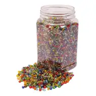 PlayBox: Set de mărgele din sticlă colorată transparentă 4mm 500gr