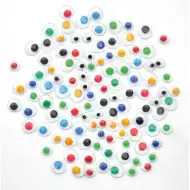 PlayBox: Set de ochi colorați pentru decorațiuni, 300 de bucăți în două dimensiuni.