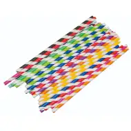 PlayBox: Set de paie colorate în dungi, 50 de bucăți