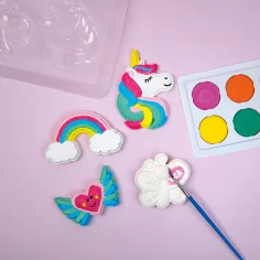 PlayBox: Set de turnare din ipsos pentru realizarea magneților de frigider cu unicorni imaginea 4
