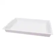 PlayBox: Tavă albă din plastic cu mânere 41x31cm