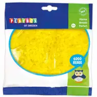 PlayBox: mărgele MIDI transparente de 5mm, de culoare galben lămâie, pachet de 6000 bucăți.