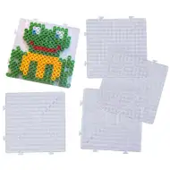 Playbox: Set bază pentru mărgele de călcat XL – 5 bucăți, formă pătrată, interconectabile