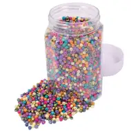 Playbox: Set de mărgele din sticlă în culori pastelate mix – Ø 5 mm, ~500g