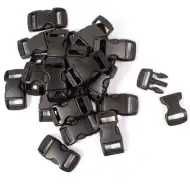 Playbox: set de 10 catarame negre din plastic, 11 mm