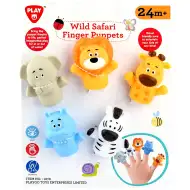 Playgo: Set de marionete pentru degete cu 5 animale de safari