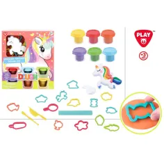 Playgo: Set de plastilină colorată cu unicorn, 6x56g imaginea 2
