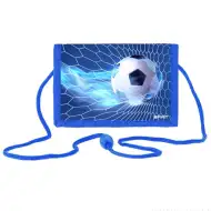 Portofel albastru Spirit: Football cu închidere velcro, 12,5x8,5cm.