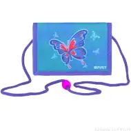 Portofel cu fermoar Butterfly albastru-violet 12,5x8,5cm.