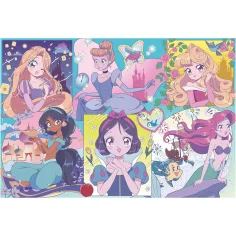 Prințese Disney – Magie manga 2 în 1, puzzle de 250 piese și carte de colorat, 50x35cm - Lisciani imaginea 3