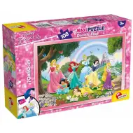 Prințese Disney curcubeu 2 în 1 puzzle de 108 piese și carte de colorat 70x50cm - Lisciani