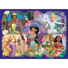 Prințese Disney și animalele lor 2 în 1 puzzle eco mini de 24 piese și carte de colorat 35x25cm - Lisciani imaginea 2