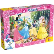 Prințesele Disney - Magia grădinii de basm 2 în 1 puzzle de 60 de piese și carte de colorat 50x35cm - Lisciani