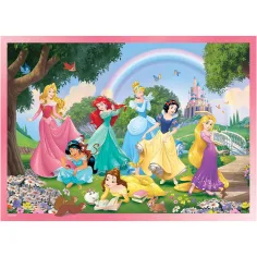 Prințesele Disney 2 în 1, puzzle de 24 piese și carte de colorat 50x35cm - Lisciani imaginea 3