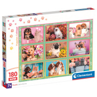 Pui de câine și pui de pisică Super puzzle de 180 piese - Clementoni