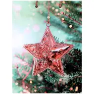 Pungă de cadou cu model de stea de Crăciun 17,5x22,5x9,5cm