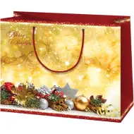 Pungă de cadou de mărime medie cu model Merry Christmas 23x10x17,8cm