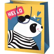 Pungă mare de cadou cu model panda, 33x26,7x13,7 cm